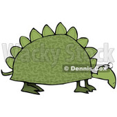 Clipart Illustration of a Green Dinosaur Like Tortoise With Spikes On His Shell © djart #18926