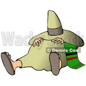Clipart Illustration of a Tired Mexican Man Resting His Hands On His Belly And Hiding His Face From The Sun With A Sombrero While Taking A Nap, Commonly Known As A Siesta © djart #19008
