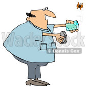 Royalty-Free (RF) Clipart Illustration of a Chubby Man Releasing A Butterfly From A Jar © djart #213934
