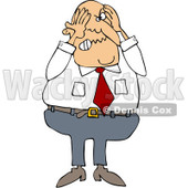 Royalty-Free (RF) Clipart Illustration of a Stressed Businessman Grabbing His Head © djart #213935