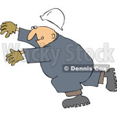 Royalty-Free (RF) Clipart Illustration of a Caucasian Worker Man Slipping And Falling Forward © djart #217240