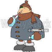 Royalty-Free (RF) Clipart Illustration of a Winter Man Drinking Water With A Straw From A Bottle © djart #217242