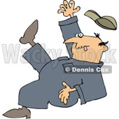 Royalty-Free (RF) Clipart Illustration of a Caucasian Worker Man Falling Backwards © djart #217244