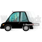 Royalty-Free (RF) Clipart Illustration of a Woman Text Messaging While Driving Her Car, © djart #217254