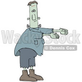 Clipart Illustration of Frankenstein With Torn Clothes And Boots, Walking With His Arms Out In Front Of Him © djart #22008