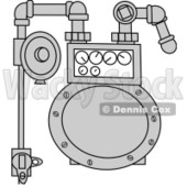Royalty-Free (RF) Clipart Illustration of a Metal Gas Meter © djart #223737