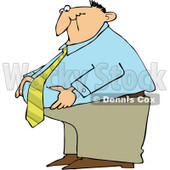 Royalty-Free (RF) Clipart Illustration of a Fat Businessman Standing And Grabbing His Belly Fat © djart #226104