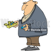 Royalty-Free (RF) Clipart Illustration of a Man Holding A Blue Pill And A Daily Organizer © djart #226108