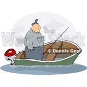 Royalty-Free (RF) Clipart Illustration of a Man Standing Up In A Sinking Fishing Boat © djart #229164
