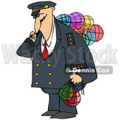 Royalty-Free (RF) Clipart Illustration of a Ship Captain Carrying Colorful Glass Buoys © djart #229179