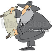 Royalty-Free (RF) Clipart Illustration of a Rabbi Man Reading A Scroll © djart #231457