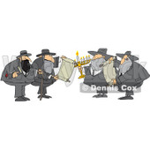 Royalty-Free (RF) Clipart Illustration of a Rabbi Man With A Cane And Bible © djart #231470