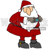 Clipart Illustration of a Festive Santa Claus In A Red Suit, Taking Pictures With A Camera © djart #23815
