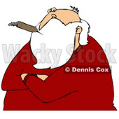 Clipart Illustration of Santa Claus With His Arms Crossed, Smoking A Cigar And Looking Cynical © djart #27010