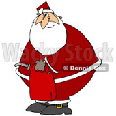 Clipart Illustration of Santa Claus In His Suit, Carrying A Gas Can After Running Out Of Gasoline © djart #27016