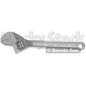Clipart Illustration of a Silver Adjustable Wrench Tool On A White Background © djart #27322