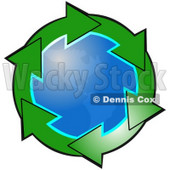 Clipart Illustration of Gradient Green Circle Of Arrows Around The American Continents On Planet Earth © djart #28757