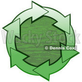 Clipart Illustration of a Circle Of Gradient Green Arrows Around Green Rippling Water © djart #28764