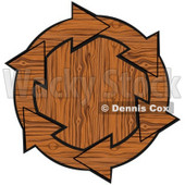 Clipart Illustration of a Circle Of Wooden Arrows Around A Wood Center © djart #28800