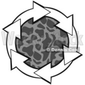 Clipart Illustration of a Circle Of White Arrows Around A Patterned Gray Center © djart #28807