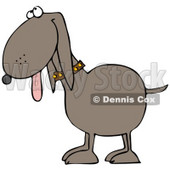 Clipart Illustration of a Happy Brown Mutt Dog Hanging His Tongue Out And Looking Upwards © djart #28954