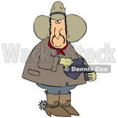 Clipart Illustration of a Chubby Cowboy In A Hat, Boots And Spurs, Pouring Coffee Into A Cup © djart #28958