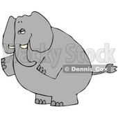 Clipart Illustration of a Big Gray Elephant Standing On Its Hind Legs And Facing To The Left © djart #29049
