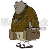Clipart Illustration of a Black Male Tourist Wearing A Camera Around His Neck And Carrying Luggage © djart #29919