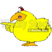 Clipart Illustration of a Chubby Yellow Bird Pointing An Accusatory Finger At Someone © djart #30840