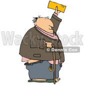 Clipart Illustration of a Senior Man Holding Up His Social Security Benefit Check © djart #33430
