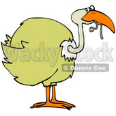 Clipart Illustration of a Yellow Bird Holding A Cute Worm In Its Beak © djart #34848
