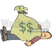 Clipart Illustration of a Man Stuck Under A Heavy Bag Of Money © djart #36096