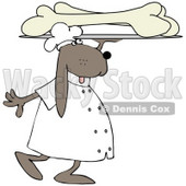 Clipart Illustration of a Dog Carrying A Platter Of Oversized Dog Bones © djart #36994