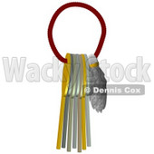 Clipart Illustration of a Lucky Rabbits Foot And Keys On A Ring © djart #37000