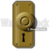 Clipart Illustration of a Door Knob And Skeleton Keyhole © djart #37001