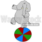 Clipart Illustration of a Circus Elephant Walking On A Ball © djart #37008