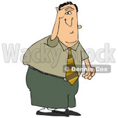 Clipart Illustration of a Weary Man Keeping A Look Out © djart #37013