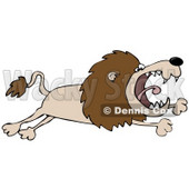 Clipart Illustration of a Pissed Lion Leaping © djart #37016