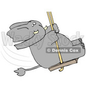 Clipart Illustration of a Playful Elephant Swinging © djart #38903