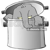 Clipart Illustration of a Curious Elephant Peeking Out Of A Pot © djart #38905