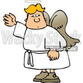 Male Angel Waving His Hand in the Air Clipart © djart #4123