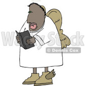 African American Angel Reading from a Bible Clipart © djart #4126
