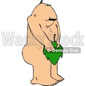 Religious Adam Covering His Sexual Organ (Penis) with a Leaf Clipart © djart #4146
