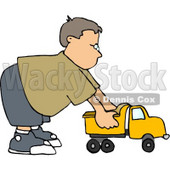Boy Playing with a Tonka Toy Truck Clipart © djart #4147