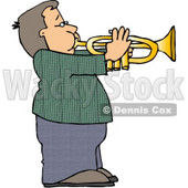 Boy Playing Music Through a Trumpet Clipart © djart #4150