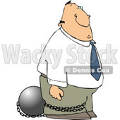 Convicted White Businessman Wearing a Ball and Chain Clipart © djart #4170