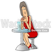 Woman Waiting On Her Date Clipart © djart #4173