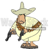 Bandit Pointing His Pistols Towards the Ground Clipart © djart #4182