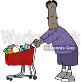 Ethnic Man Grocery Shopping at His Local Food Store Clipart © djart #4190