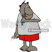 Ethnic Man Brushing His Teeth with Toothbrush and Toothpaste Clipart © djart #4212